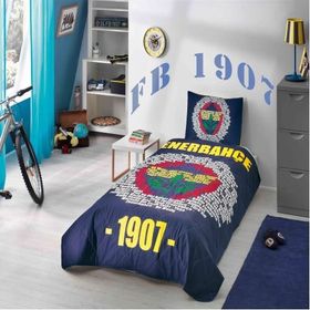 Clasy Ranforce Fenerbahçe Marşlı Logo Tek Kişilik Yatak Örtüsü