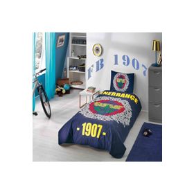 Clasy Ranforce Fenerbahçe Marşlı Logo Tek Kişilik Yatak Örtüsü