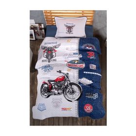 Clasy Road King Mavi Ranforce Tek Kişilik Yatak Örtüsü
