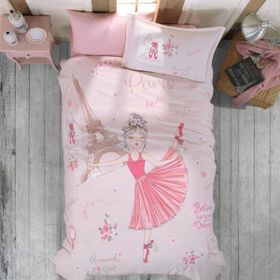 Clasy Romantic Girl V1 Pembe Ranforce 160x220 cm Genç Tek Kişilik Nevresim Takımı