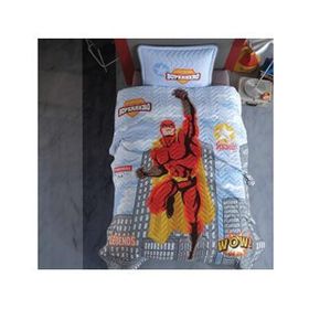 Clasy Superhero v1 Gri Tek Kişilik Yatak Örtüsü Seti