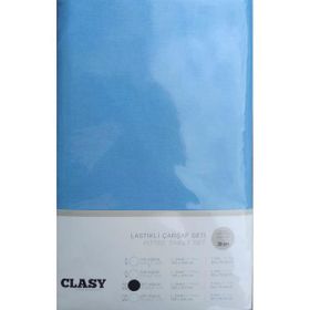 Clasy V16 Lastikli Mavi Çift Kişilik Çarşaf Seti