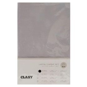 Clasy V2 Lastikli Gri Tek Kişilik Çarşaf Seti