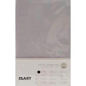 Clasy V2 Lastikli Gri Tek Kişilik Çarşaf Seti