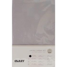 Clasy V2 Lastikli Gri Tek Kişilik Çarşaf Seti