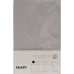 Clasy V2 Lastikli Gri Tek Kişilik Çarşaf Seti