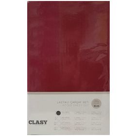 Clasy V3 Lastikli Bordo Tek Kişilik Çarşaf Seti