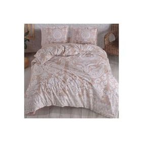 Clasy Ventana V1 Bej 200x220 cm Çift Kişilik Nevresim Takımı