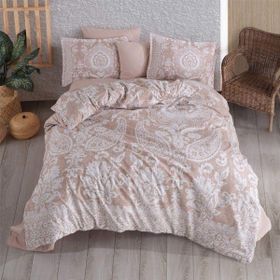 Clasy Ventana V1 Bej 200x220 cm Çift Kişilik Nevresim Takımı