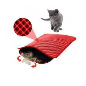 CleanStep Kırmızı 60 x 45 cm Elekli Kedi Tuvalet Önü Paspası