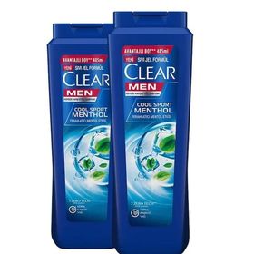 Clear 2x485 ml Men Kepeğe Karşı Etkili Şampuan Ferahlatıcı Mentol Etkisi Şampuan