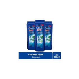 Clear 3x485 ml Men Kepeğe Karşı Etkili Ferahlatıcı Mentol Etkili Şampuan