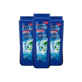 Clear 3x485 ml Men Kepeğe Karşı Etkili Ferahlatıcı Mentol Etkili Şampuan