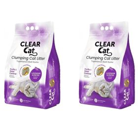 Clear Cat 2x10 lt Lavantalı İnce Topak Bento Kedi Kumu