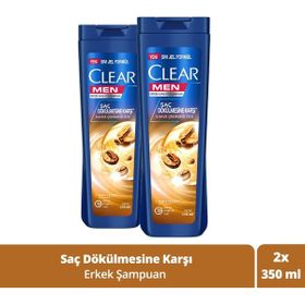 Clear Men 2x350 ml Saç Dökülmesine Karşı Kahve Çekirdeği Özü Kepeğe Karşı Etkili Şampuan
