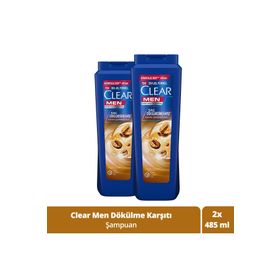 Clear Men 2x485ml Kahve Çekirdeği Özlü Saç Dökülmesine Karşı Şampuan