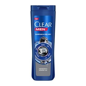 Clear Men 3 in 1 Arındırıcı Kömür 350 ml Şampuan ve Duş Jeli