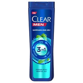 Clear Men 3in1 Ferahlatıcı Mentol 350 ml Şampuan ve Duş Jeli