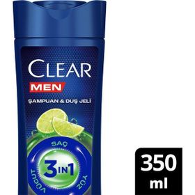 Clear Men 3in1 Yağlanma Karşıtı Lime Özü 350 ml Şampuan ve Duş Jeli