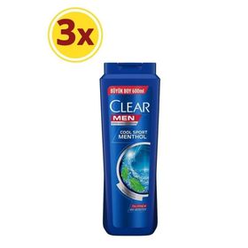 Clear Men 3x600 ml Cool Sport Menthol Erkek Şampuan