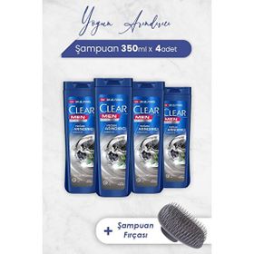 Clear Men 4x350 ml Yoğun Arındırıcı Şampuan ve Şampuan Fırçası