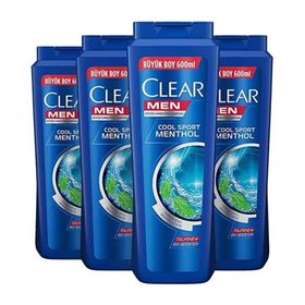 Clear Men 4x600ml Cool Sport Menthol Kepeğe Karşı Etkili Şampuan