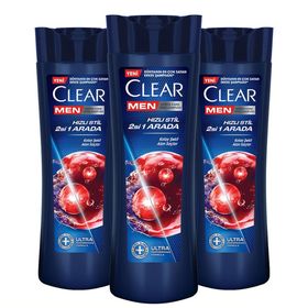 Clear Men Hızlı Stil 2'si1 Arada 3x350 ml Şampuan