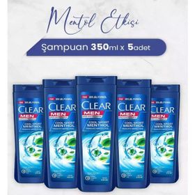 Clear Men Kepeğe Karşı Etkili Cool Sport Menthol Ferahlatıcı Mentol Etkisi 5x350 ml Şampuan