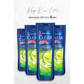 Clear Men Kepeğe Karşı Etkili Maksimum Ferahlık Limon Özlü 4x350 ml Şampuan