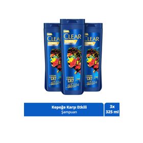 Clear Men Kepeğe Karşı Etkili Şampuan 3x325 ml Legend By Cr7 Cristiano Ronaldo Şampuan
