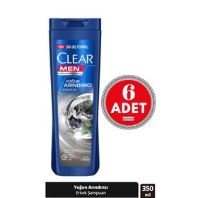 Clear Men Kepeğe Karşı Etkili Yoğun Arındırıcı Kömür İle 6x350 ml Şampuan