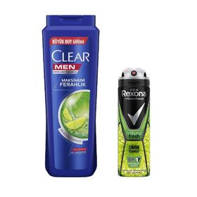 Clear Men Maksimum Ferahlık Şampuan + Rexona Limon Ferahlığı Deodorant