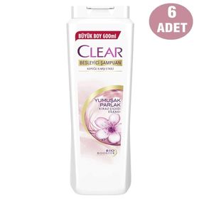 Clear Yumuşak ve Parlak Kiraz Çiçeği Kadın 6x600 ml Şampuan