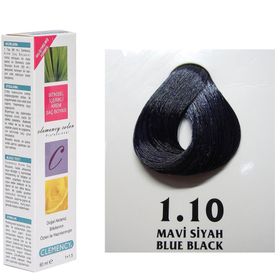 Clemency 1.10 Mavi Siyah Bitkisel İçerikli Tüp Saç Boyası + %20 Volume 90 ml Oksidan
