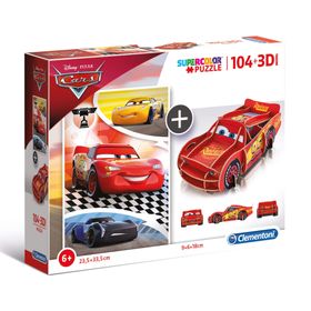Clementoni Cars 3D 104 Parça Çocuk Puzzle