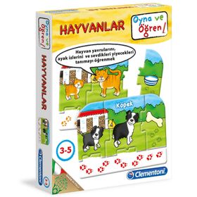 Clementoni Çocuk Kutu 3-5 Yaş Oyna ve Öğren Hayvanlar