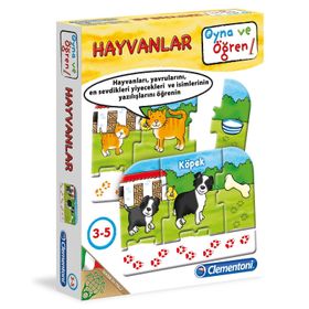 Clementoni Çocuk Kutu 3-5 Yaş Oyna ve Öğren Hayvanlar