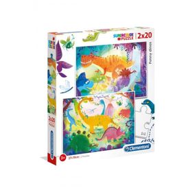 Clementoni Funny Dinos 2 x 20 Parça Puzzle