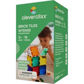 Cleverclixx Brick Tiles Pack Intense 16 Parça 3+ Yaş Manyetik Blok