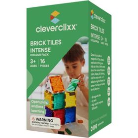 Cleverclixx Brick Tiles Pack Intense 16 Parça 3+ Yaş Manyetik Blok
