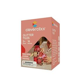 Cleverclixx Glitter Tiles Pack Pembe 14 Parça 3+ Yaş Manyetik Blok