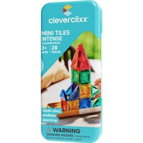 Cleverclixx Mini Tiles Travel Pack Intense 28 Parça 3+ Yaş Seyahat Set Manyetik Blok