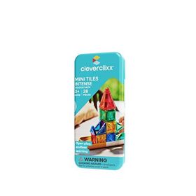 Cleverclixx Mini Tiles Travel Pack Intense 28 Parça 3+ Yaş Seyahat Set Manyetik Blok
