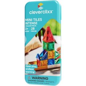 Cleverclixx Mini Tiles Travel Pack Intense 28 Parça 3+ Yaş Seyahat Set Manyetik Blok