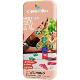 Cleverclixx Mini Tiles Travel Pack Pastel 28 Parça 3+ Yaş Seyahat Set Manyetik Blok