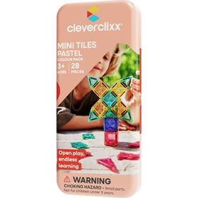 Cleverclixx Mini Tiles Travel Pack Pastel 28 Parça 3+ Yaş Seyahat Set Manyetik Blok