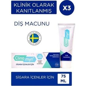 Clinomyn 3x75 ml Sigara İçenler İçin Smokers Diş Beyazlatan Leke Giderici Diş Macunu