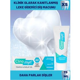 Clinomyn 5x75 ml Anti-Stain Çay ve Kahve Tüketenlere Özel Floridli Jel Diş Macunu