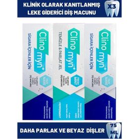 Clinomyn Smokers Sigara İçenler İçin 2x75 ml Diş Macunu + 75 ml Temizle Parlat Fresh Jel Diş Macunu