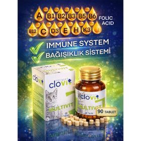 Clovit 90 Adet Kedi Multivitamin Tableti